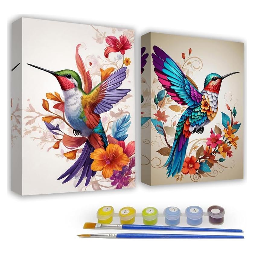 Kit de Pintura por Números KYOQFVN - 2 Lienzos 20x30 cm