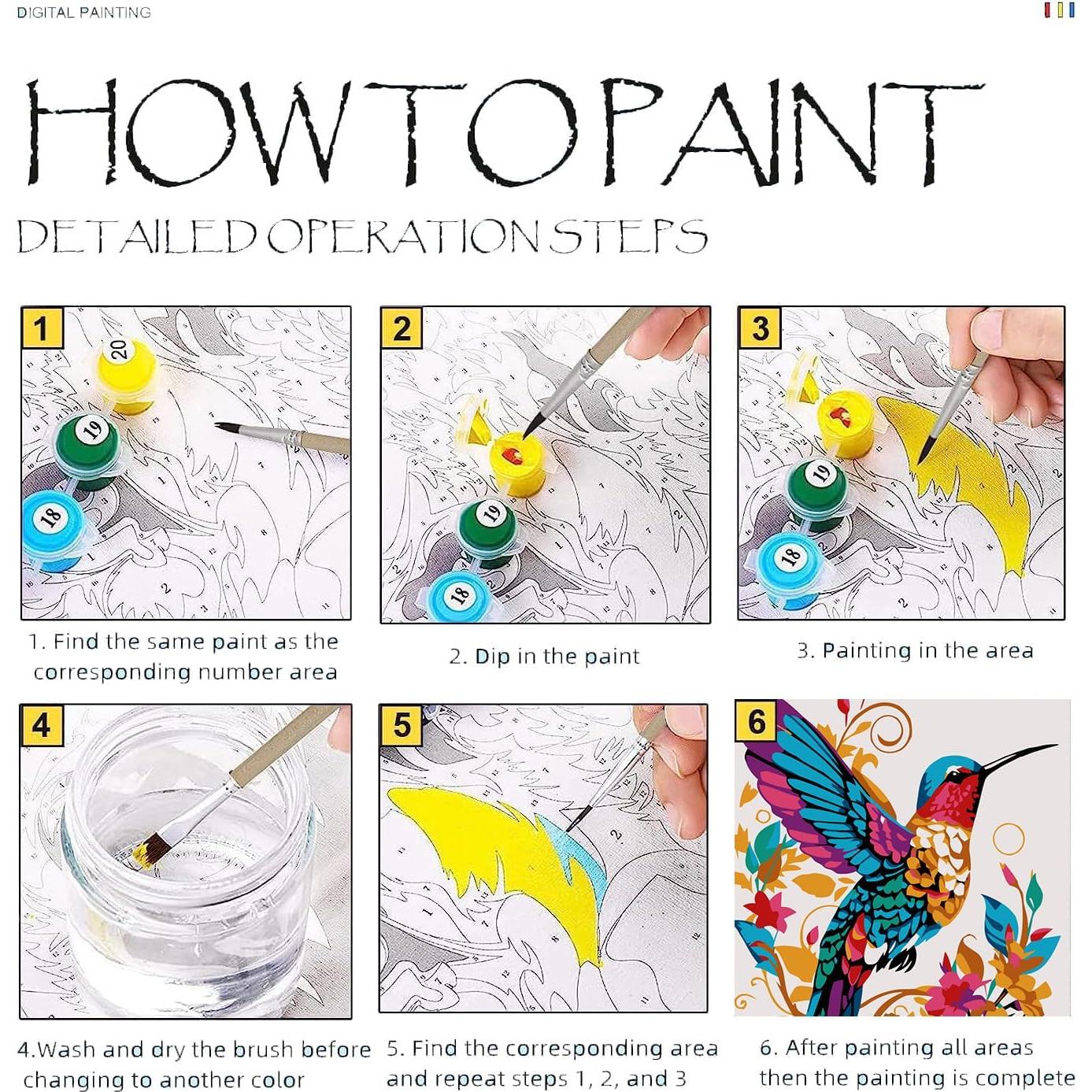 Kit de Pintura por Números KYOQFVN - 2 Lienzos 20x30 cm