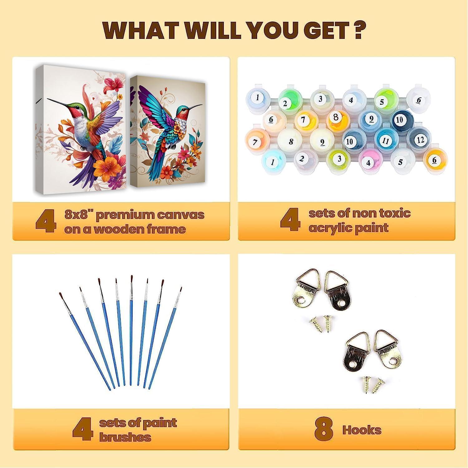 Kit de Pintura por Números KYOQFVN - 2 Lienzos 20x30 cm