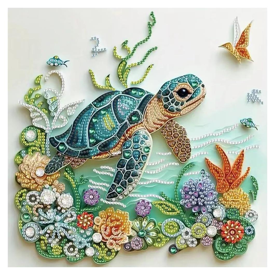 Kit de Pintura de Diamante 5D ZQEATRY Tortuga Marina 30x30cm