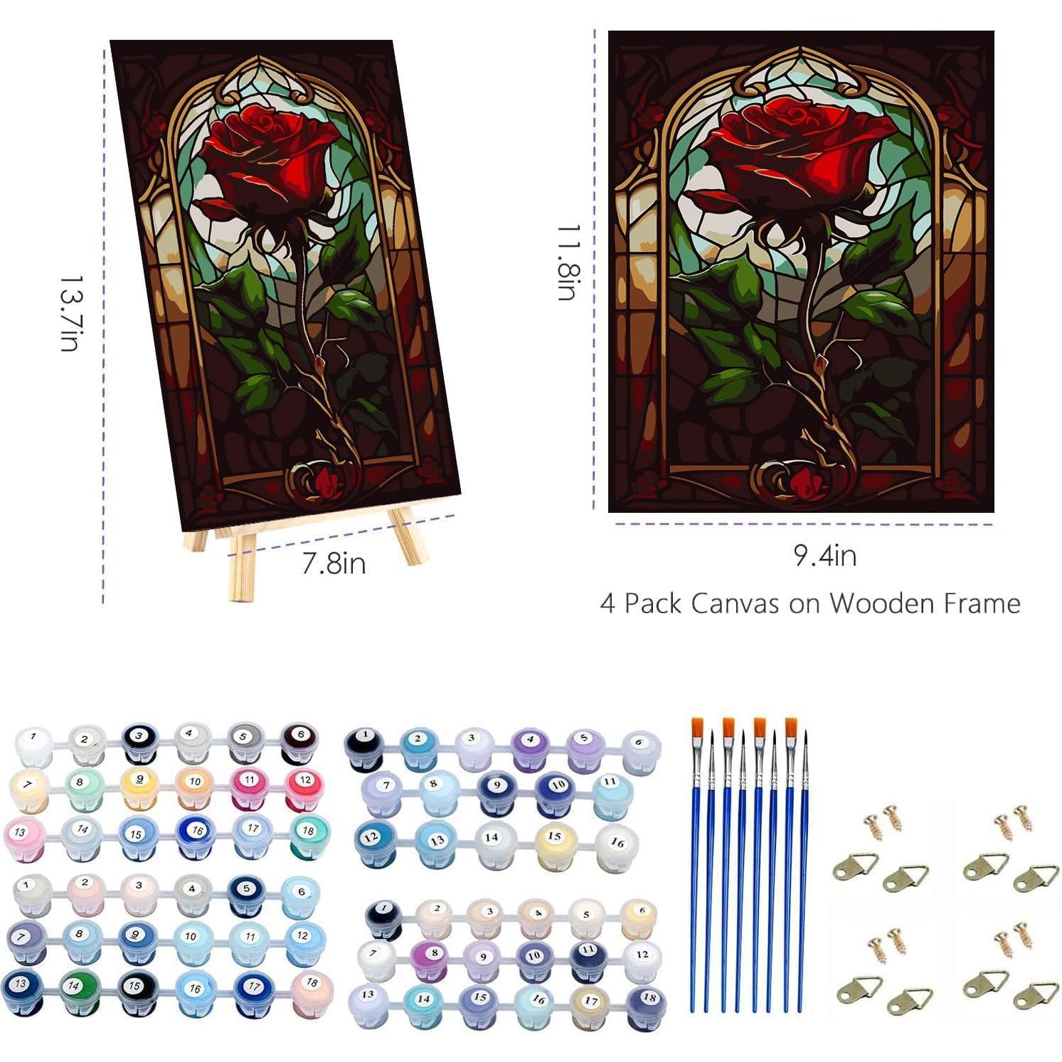 Kit de Pintura por Números WUDWL Adultos 24x30cm con Caballete