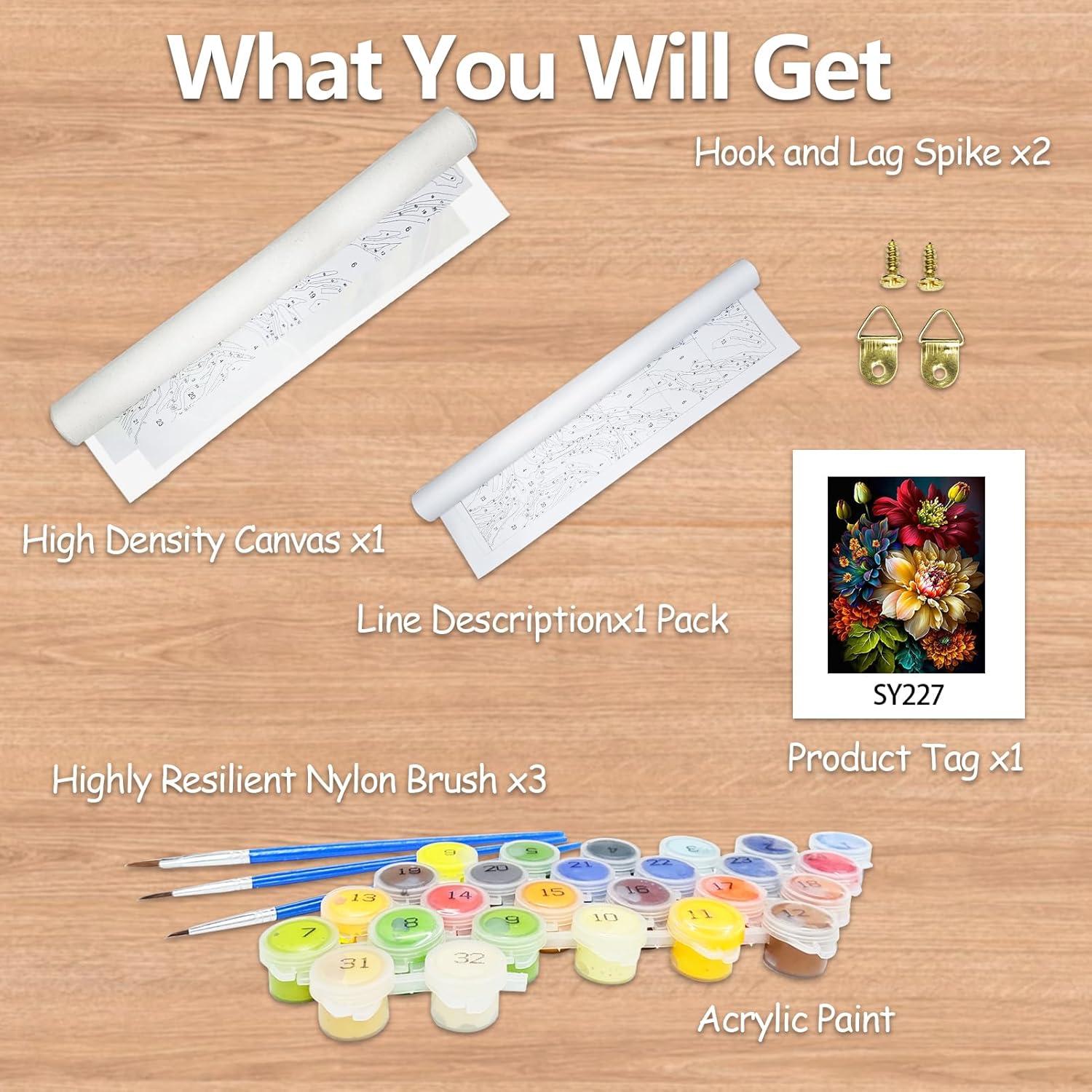 Kit de Pintura por Números JATOK 40x50cm Acrílico Adultos