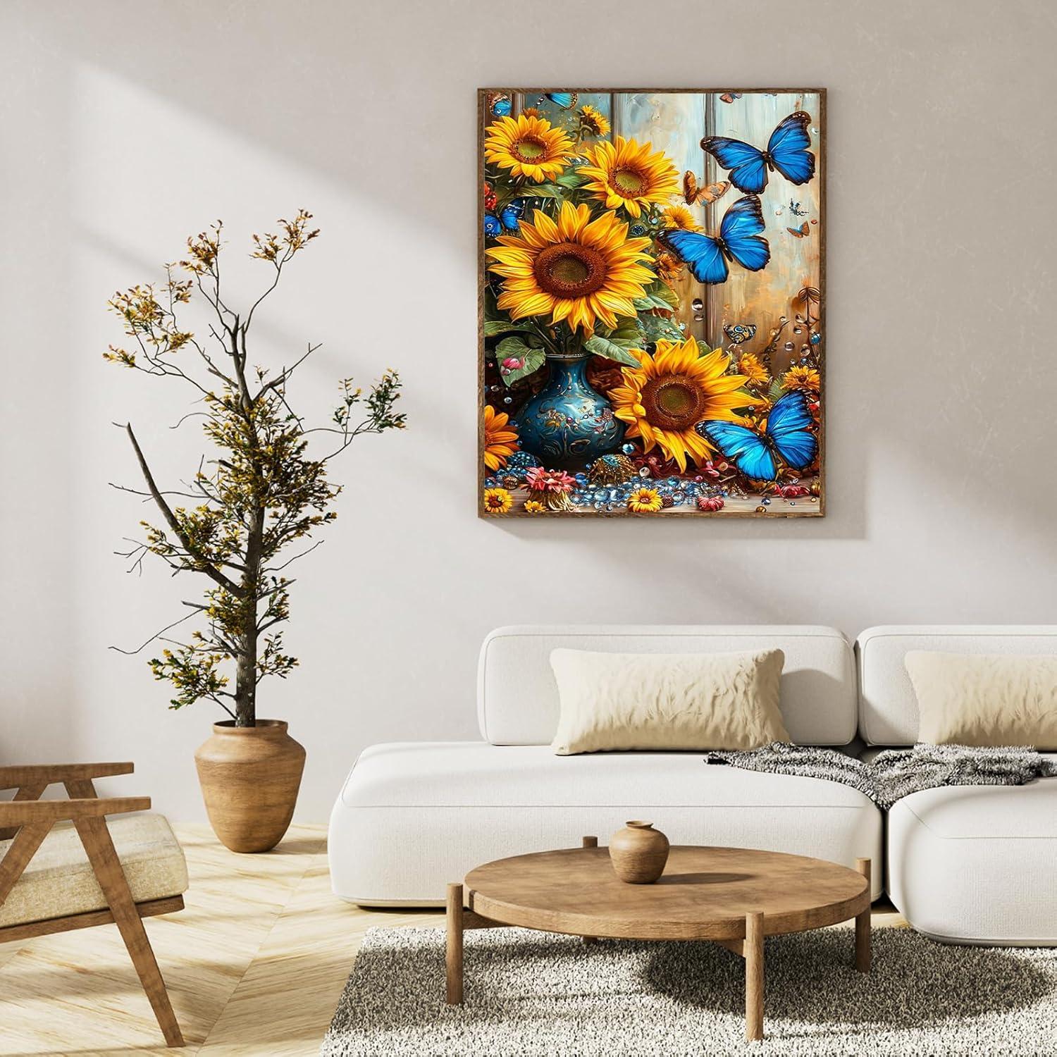 Kit de Pintura por Números Okarina Girasol y Mariposa 40.6x50.8 cm