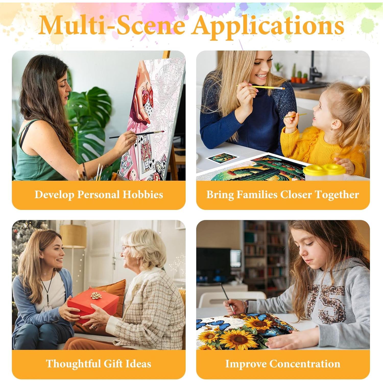 Kit de Pintura por Números Okarina Girasol y Mariposa 40.6x50.8 cm