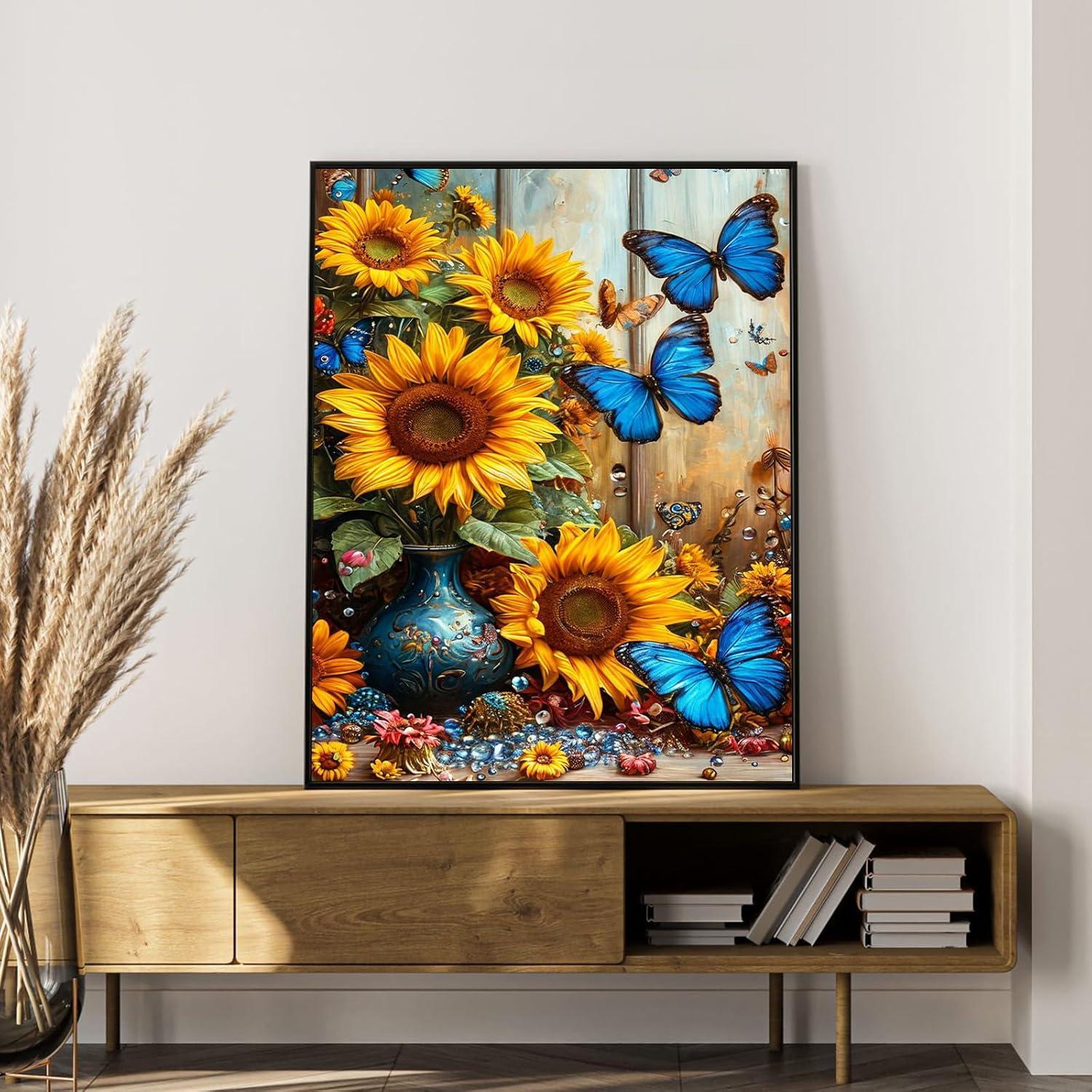 Kit de Pintura por Números Okarina Girasol y Mariposa 40.6x50.8 cm