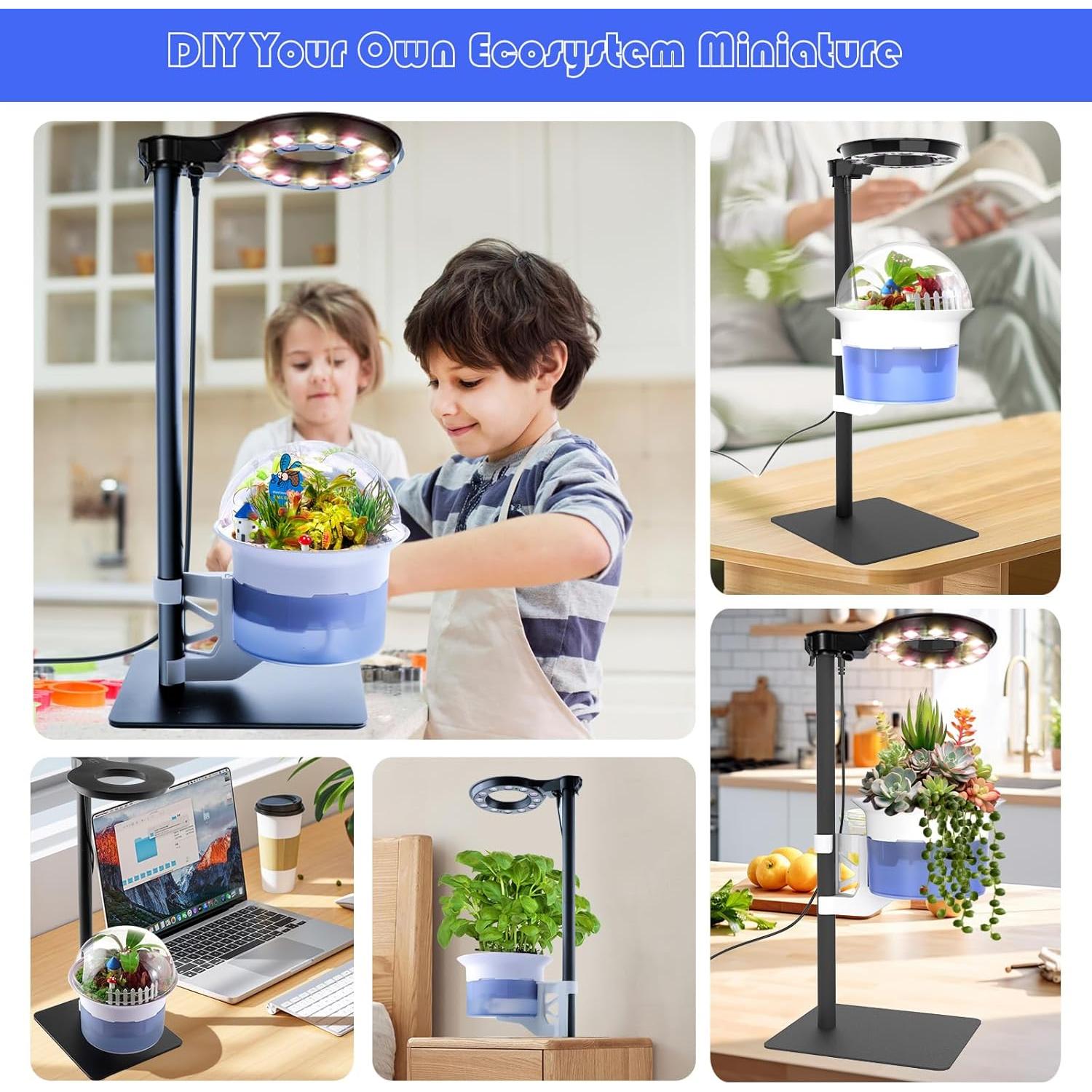 Kit de Terrario E SUPEREGROW con Luz de Crecimiento y Autorriego