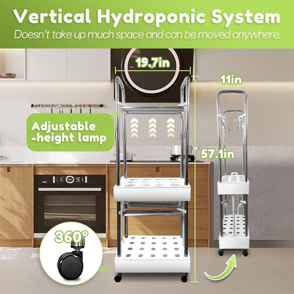 Sistema Hidropónico Awokabud 2 Niveles con Luz LED y Autorriego