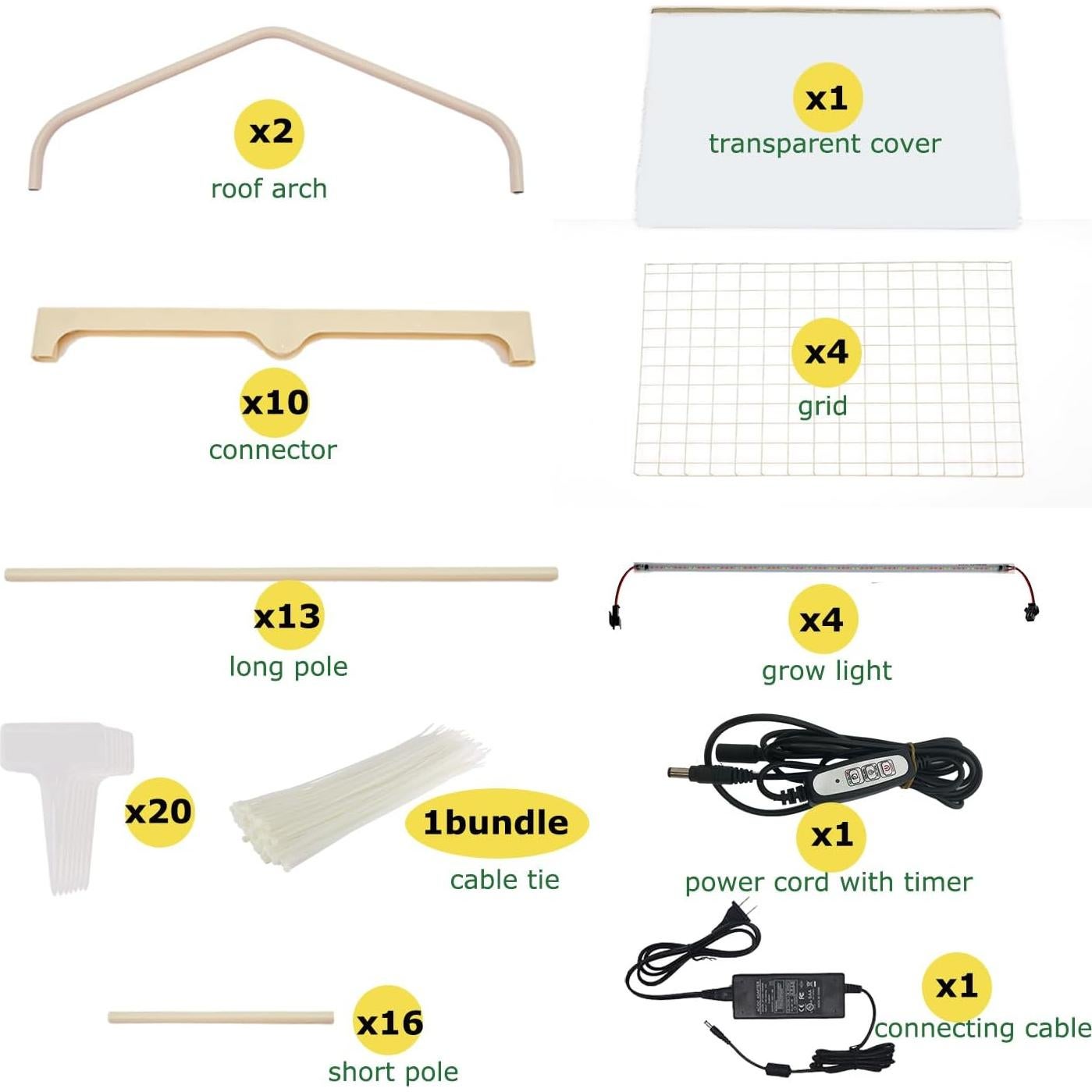 Mini Invernadero Portátil Purlyu 4 Niveles con Luz LED 60W