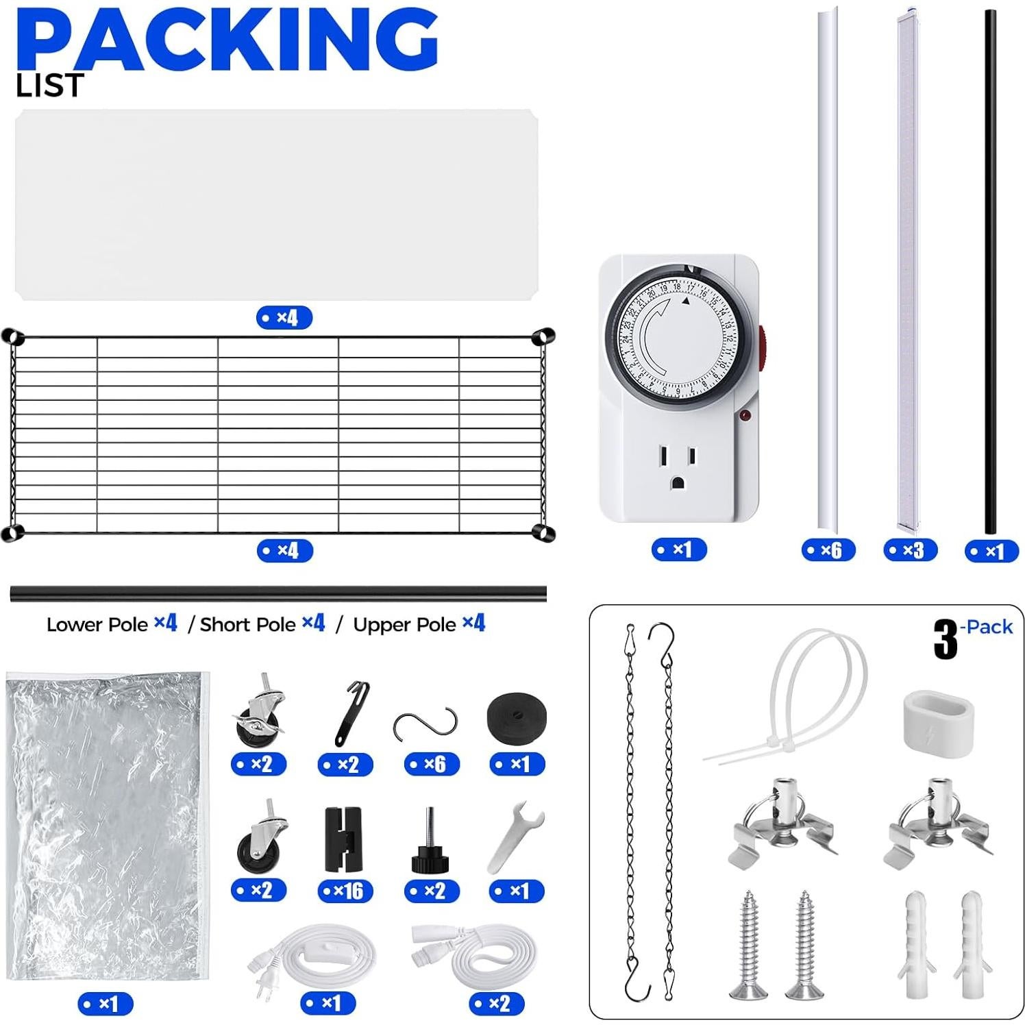 Invernadero Interior Barrina WI36 con Luz LED 36W 4 Niveles