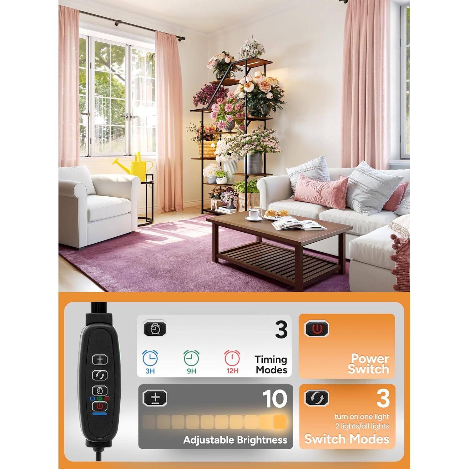 Soporte de Planta Iluminado MemoCastle 160cm con Luces LED