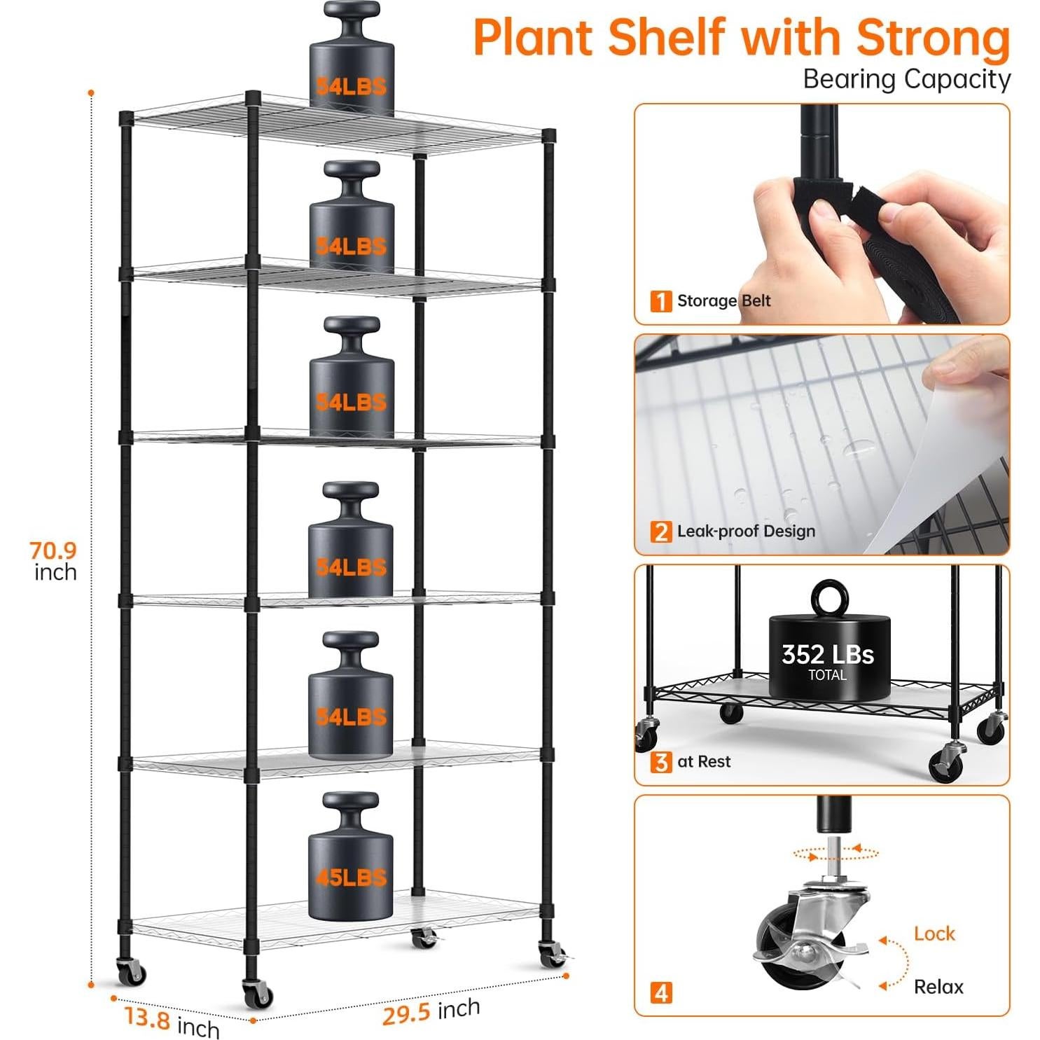 Estante de Plantas Bstrip con Luces de Crecimiento 180cm