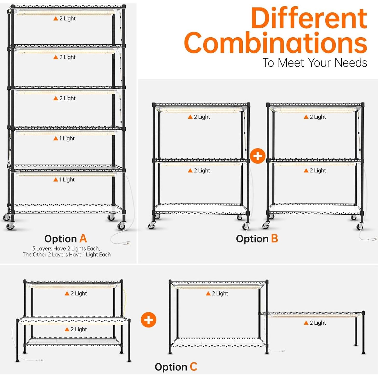 Estante de Plantas Bstrip con Luces de Crecimiento 180cm