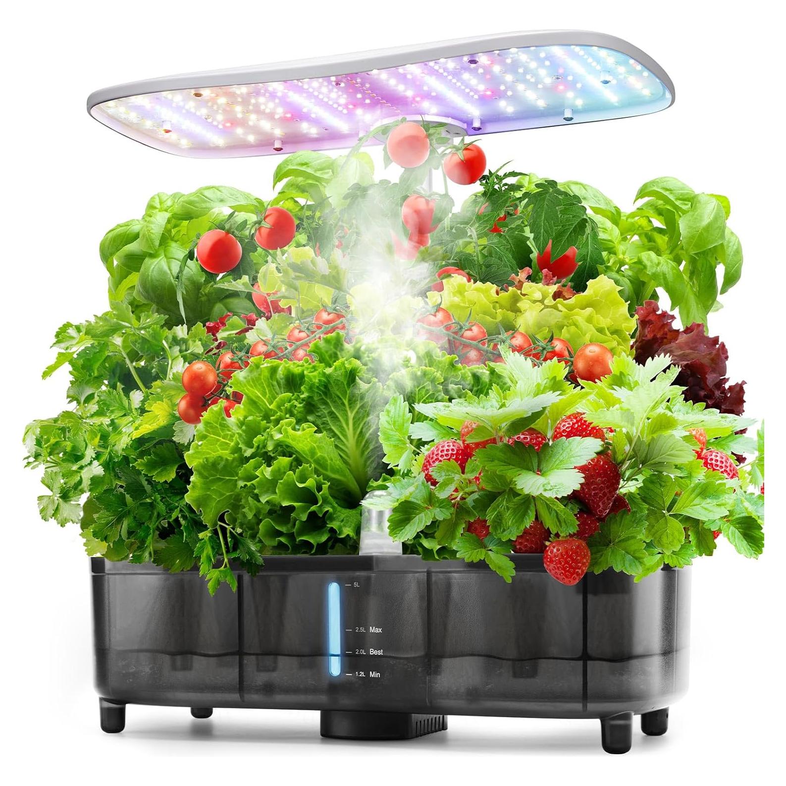 Sistema Hidropónico LED Kingsyard 48W, Jardín Interior 5L