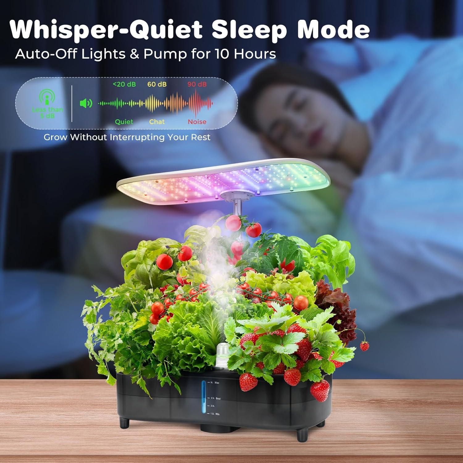 Sistema Hidropónico LED Kingsyard 48W, Jardín Interior 5L