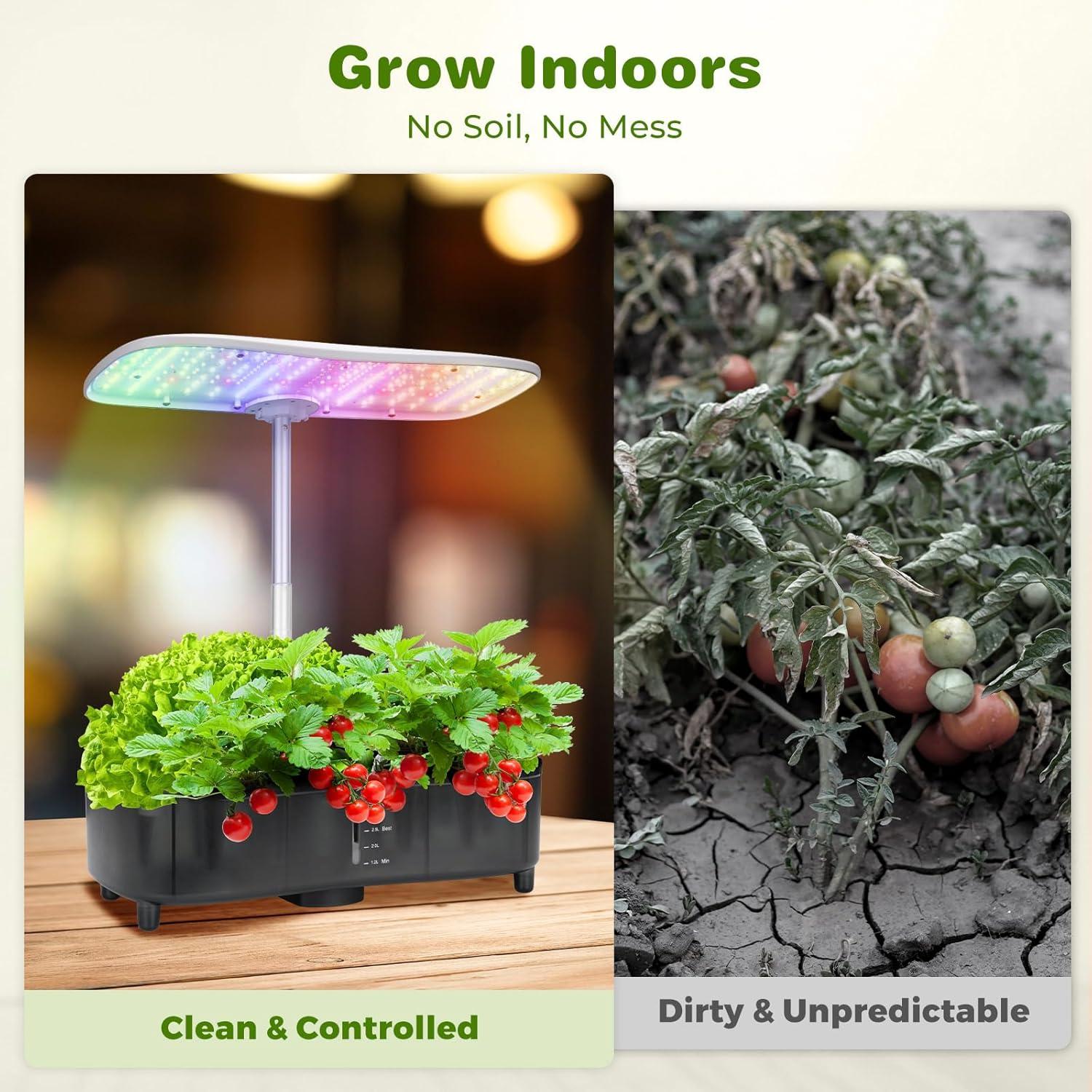 Sistema Hidropónico LED Kingsyard 48W, Jardín Interior 5L