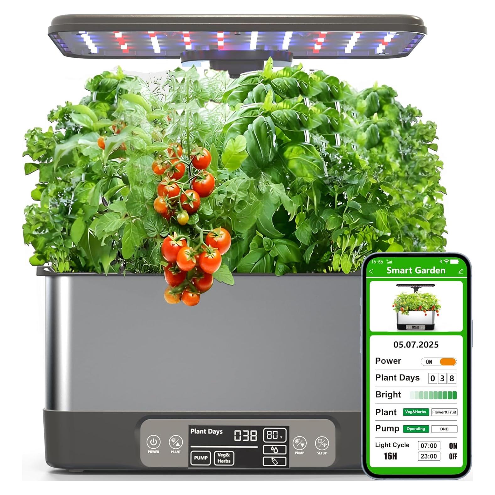 Sistema de Cultivo Hidropónico Aooccder 8 Cápsulas Gris