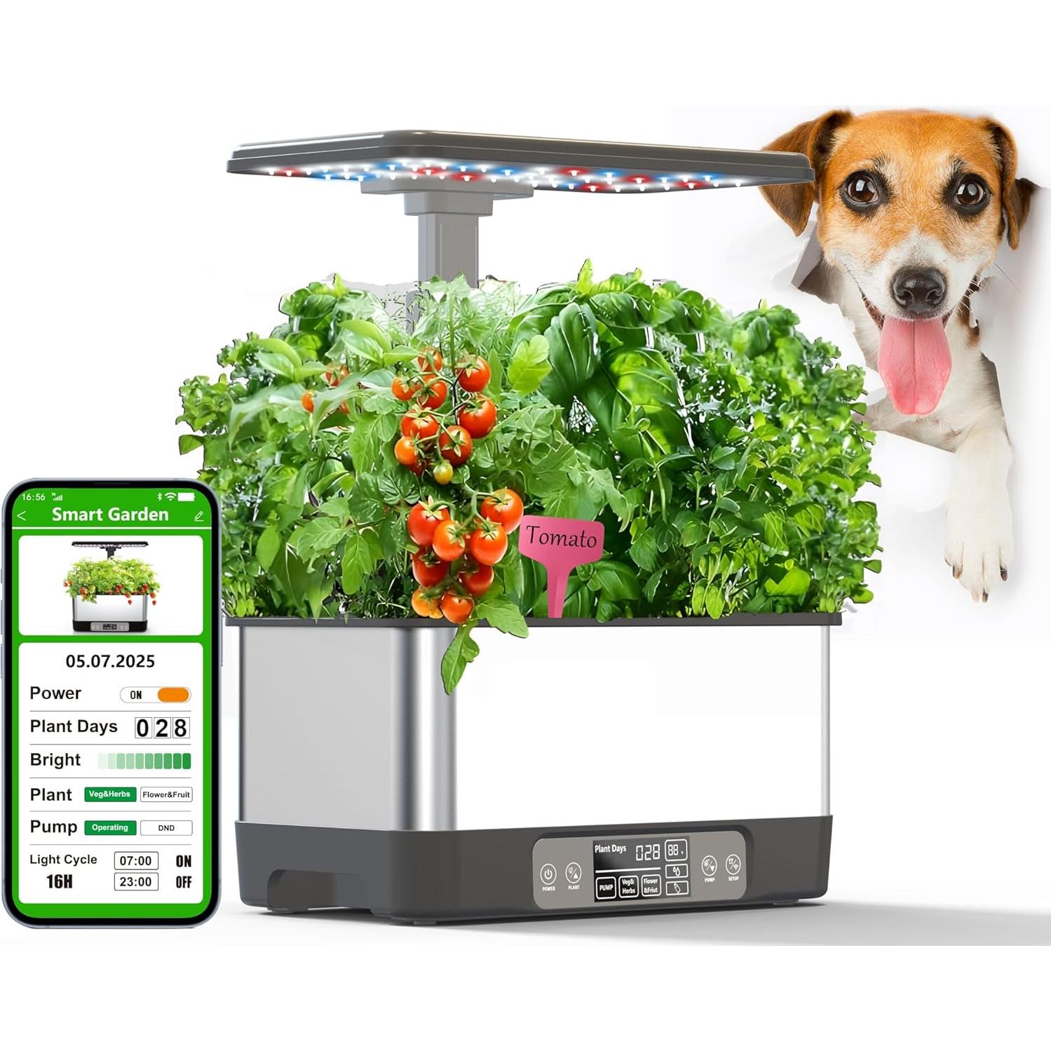 Sistema de Cultivo Hidropónico Aooccder 8 Cápsulas Gris