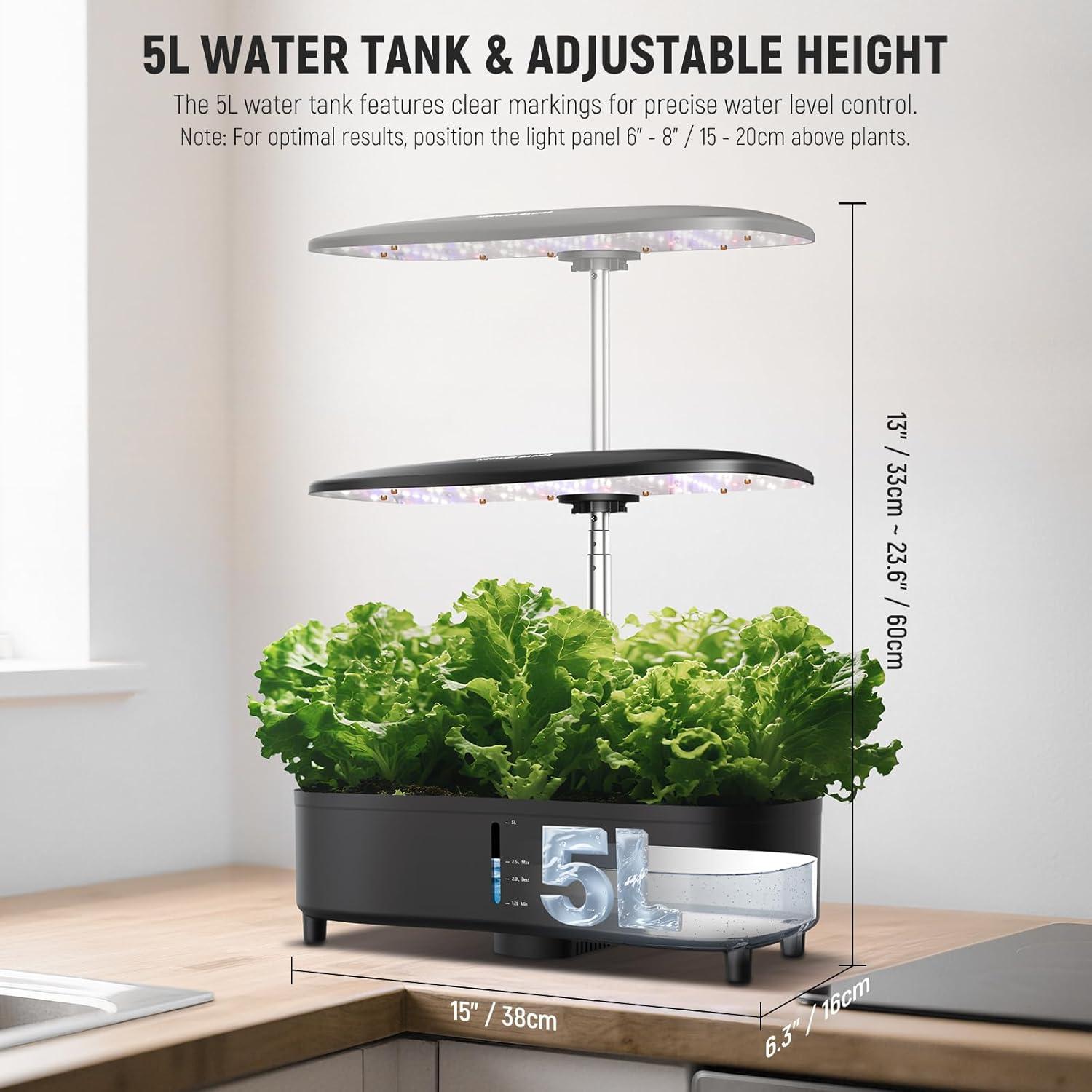 Sistema de Cultivo Aeropónico NEEWER HGS02 15 Plantas LED