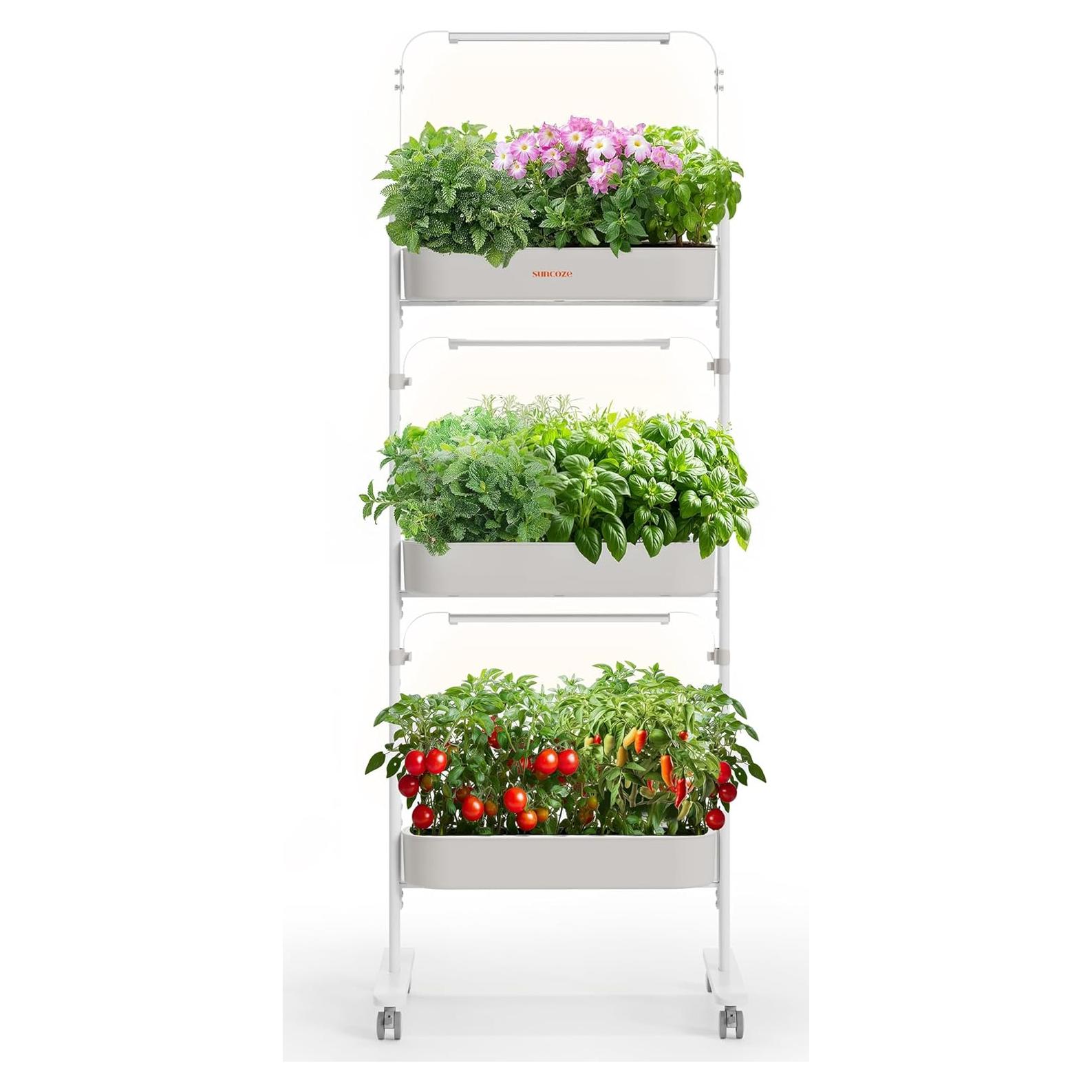 Kit Hidropónico SUNCOZE 3 Niveles con 36 Cápsulas y Luces LED