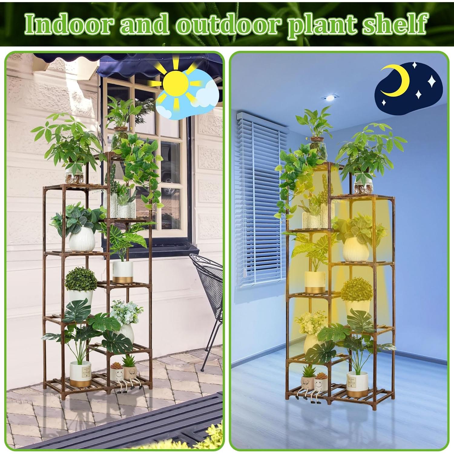 Estante de Plantas Dreyoo 8 Niveles con Luz Crecimiento 157 cm