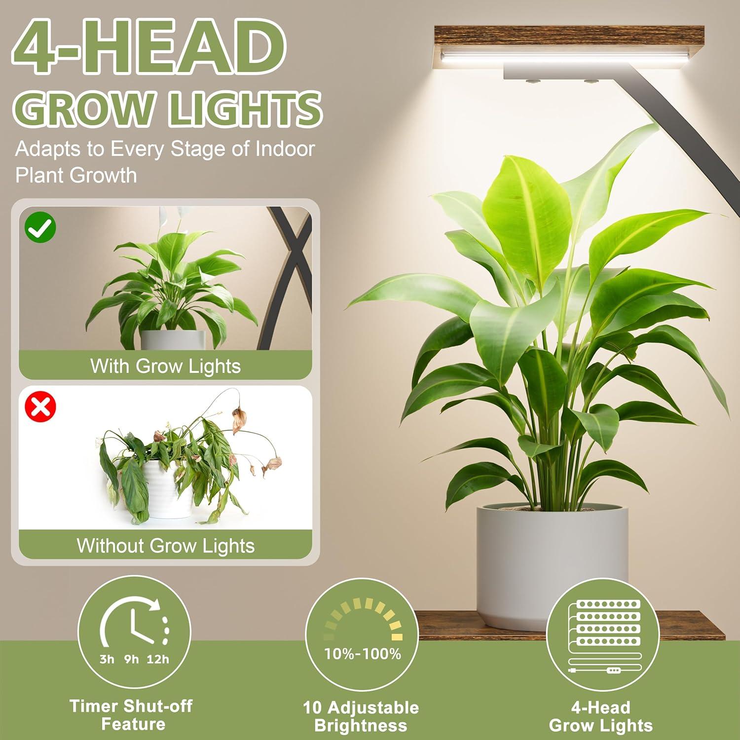 Soporte de Plantas LATIBELL 7 Niveles con Luces de Crecimiento 167 cm