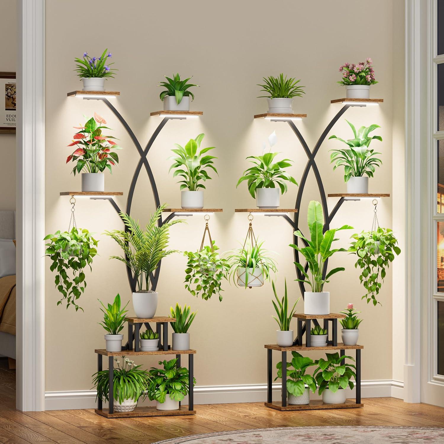 Soporte de Plantas LATIBELL 7 Niveles con Luces de Crecimiento 167 cm