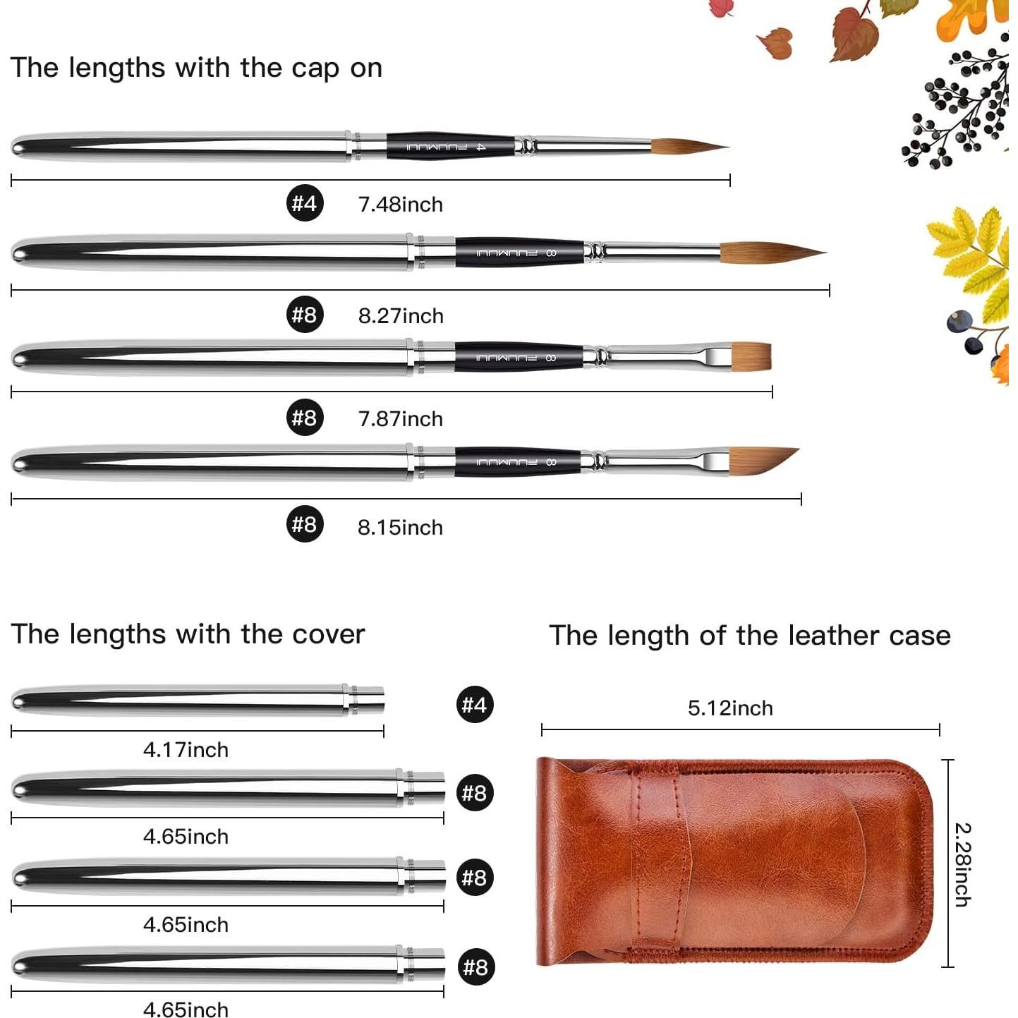 Set de Pinceles de Acuarela de Sable Fuumuui 4pcs Viaje