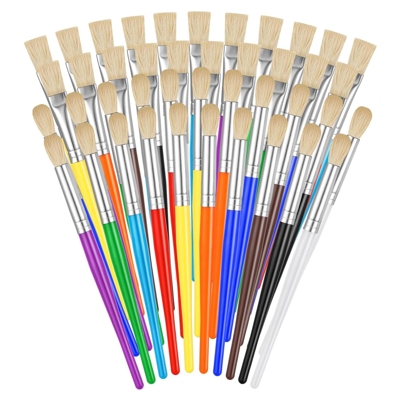 Juego de Pinceles para Niños 42 Pcs - Fáciles de Limpiar y Sostener