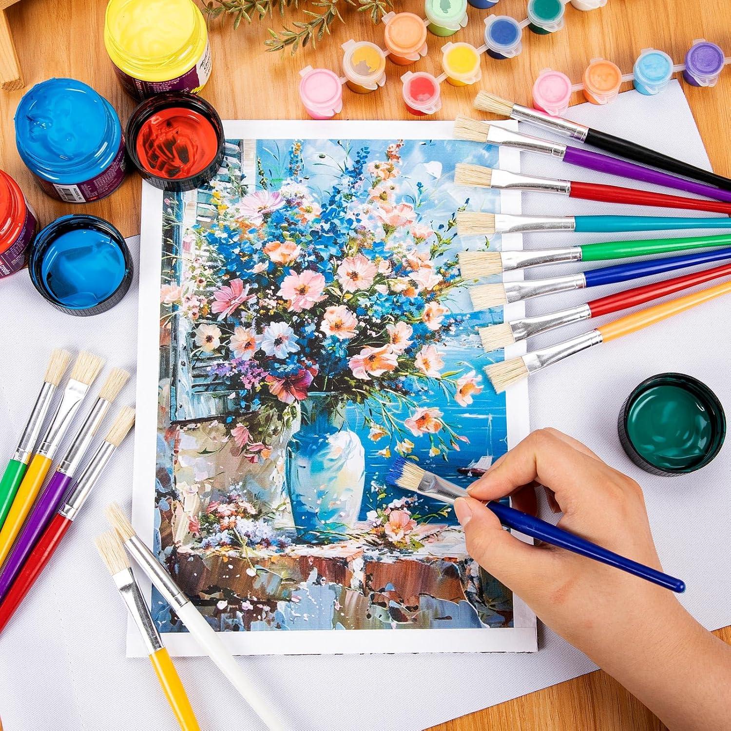 Juego de Pinceles para Niños 42 Pcs - Fáciles de Limpiar y Sostener