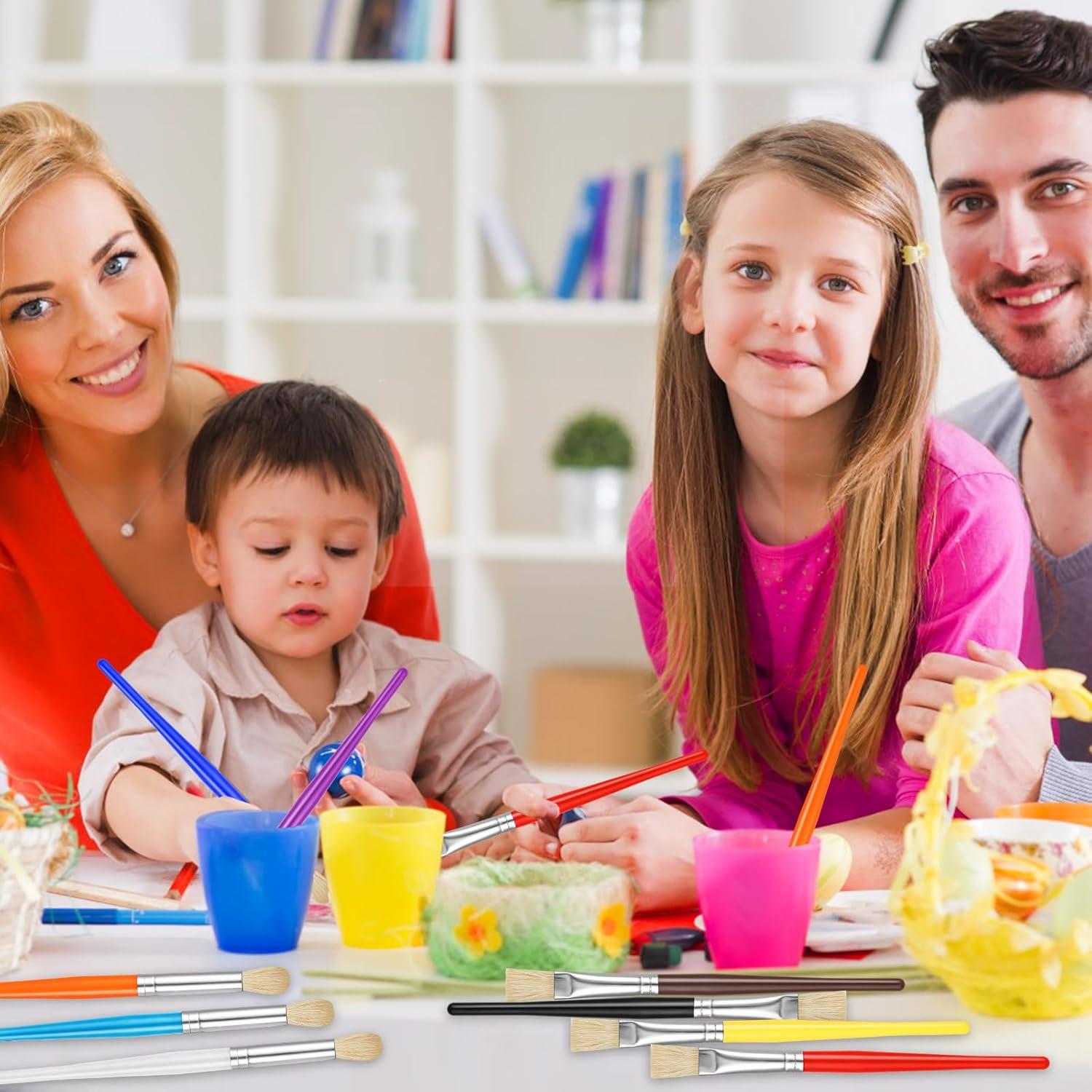 Juego de Pinceles para Niños 42 Pcs - Fáciles de Limpiar y Sostener