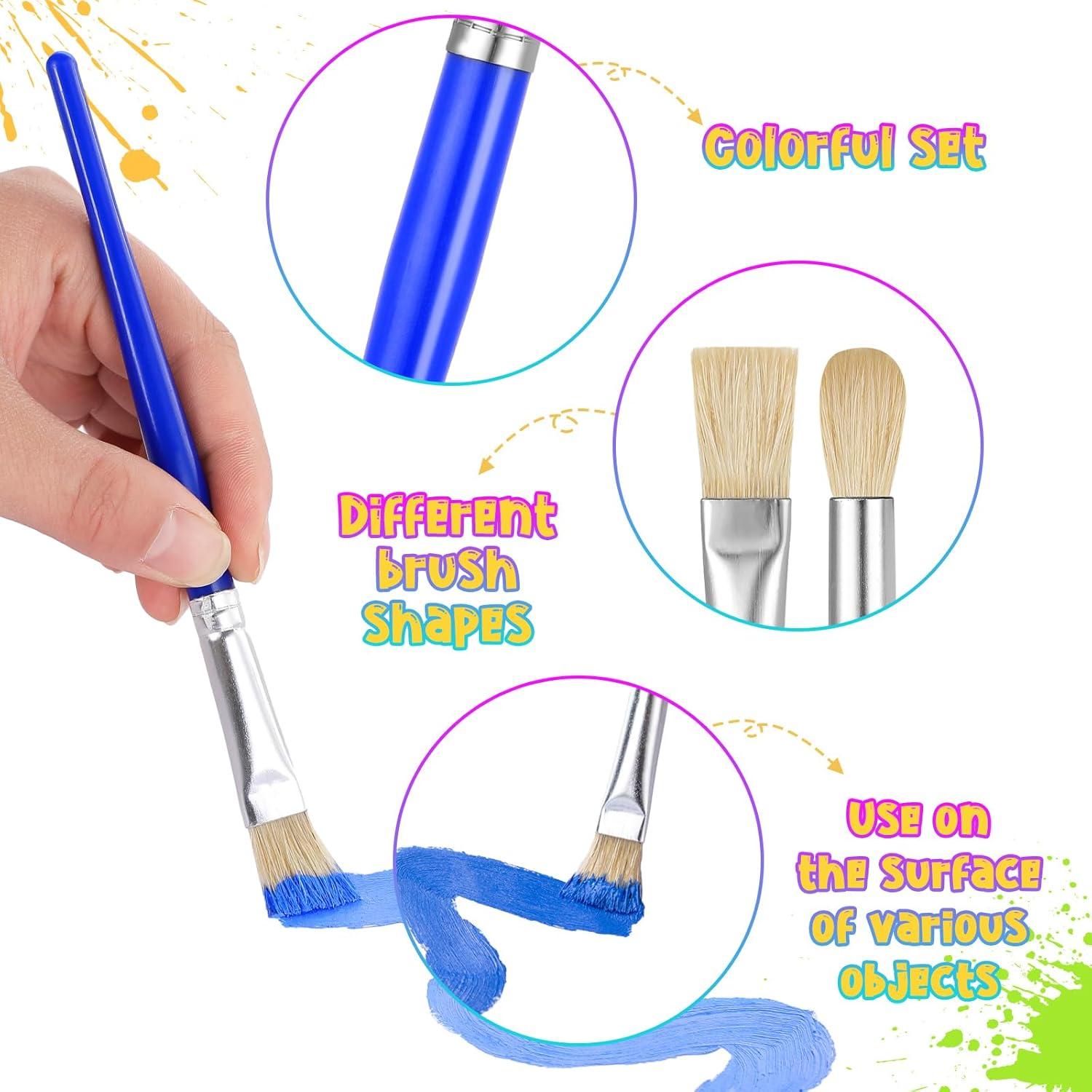 Juego de Pinceles para Niños 42 Pcs - Fáciles de Limpiar y Sostener