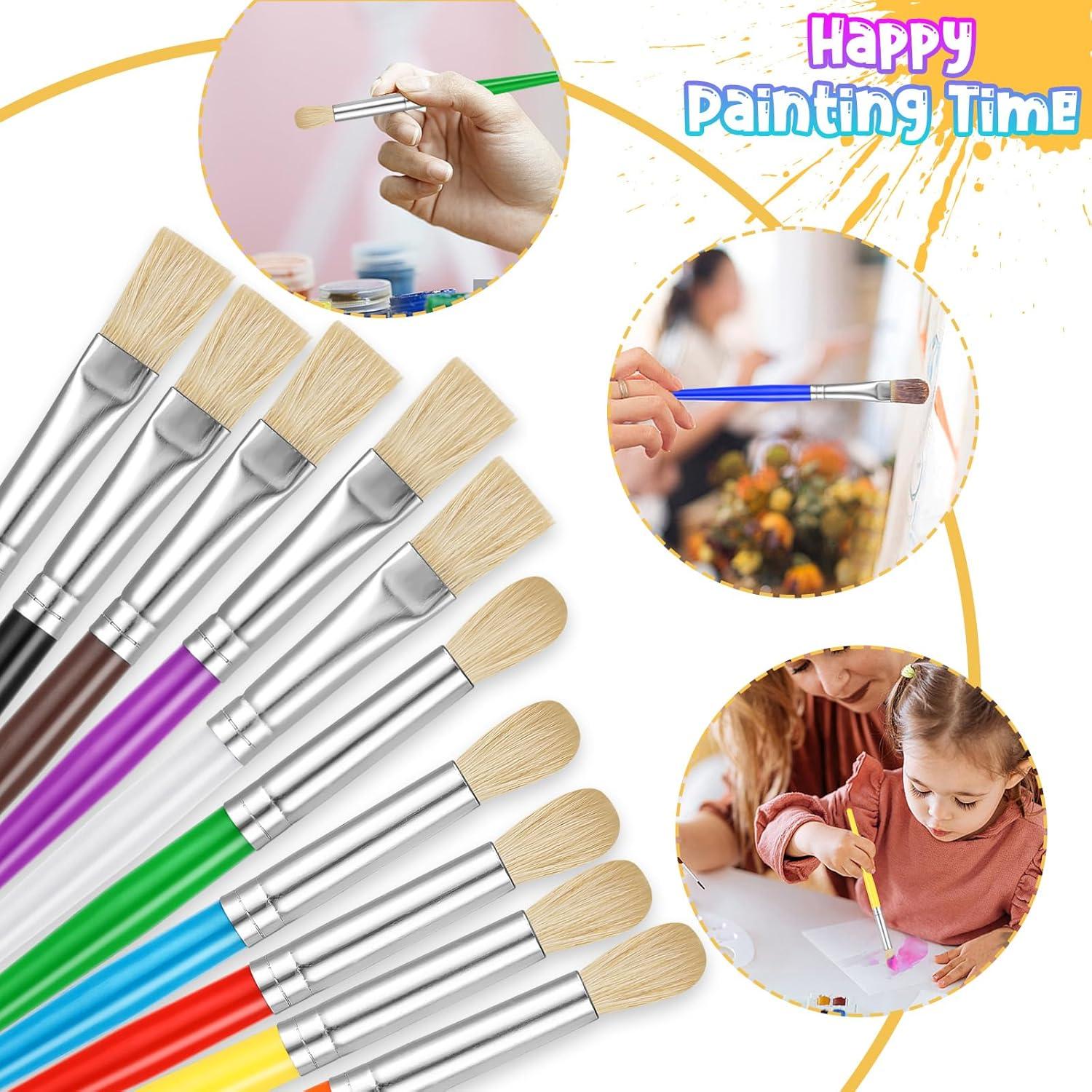Juego de Pinceles para Niños 42 Pcs - Fáciles de Limpiar y Sostener