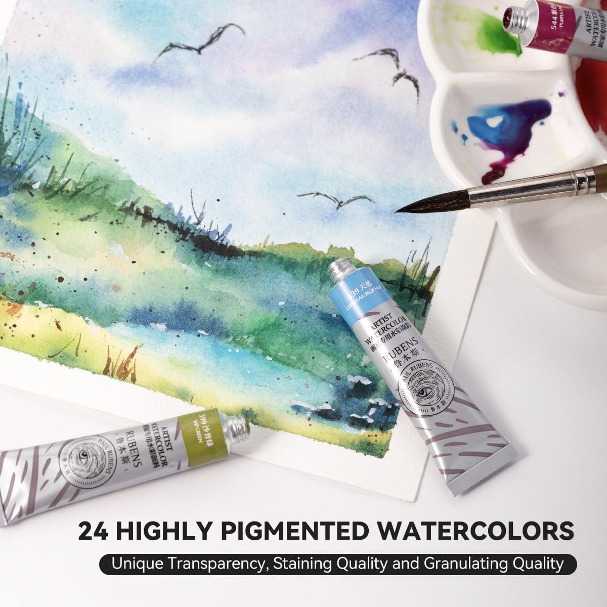 Juego de Pinturas Acuareladas Paul Rubens 24 Colores 12ml