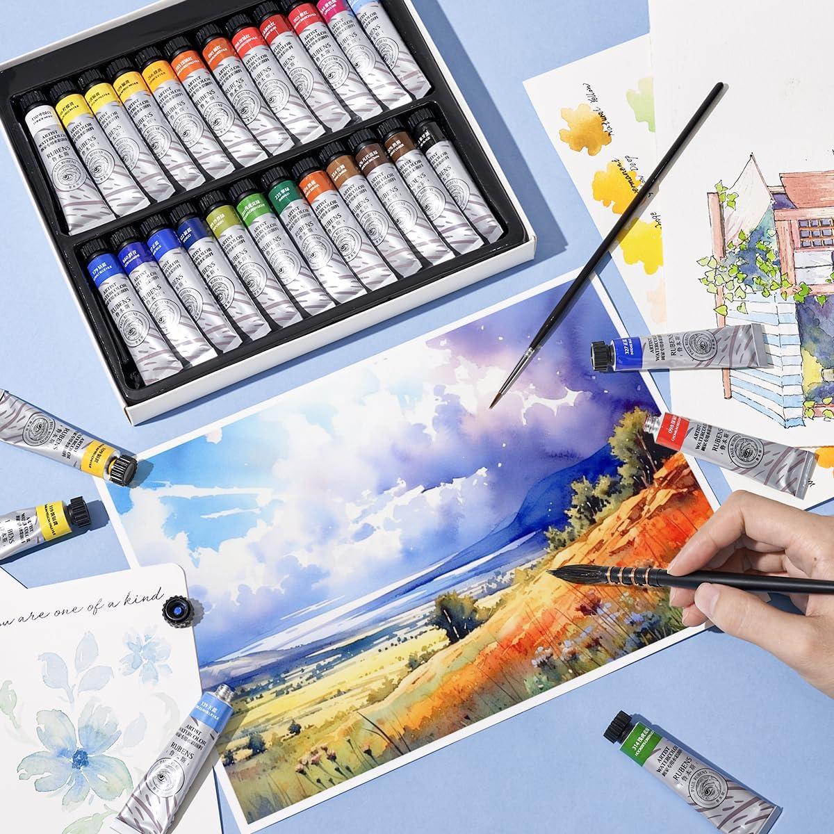 Juego de Pinturas Acuareladas Paul Rubens 24 Colores 12ml