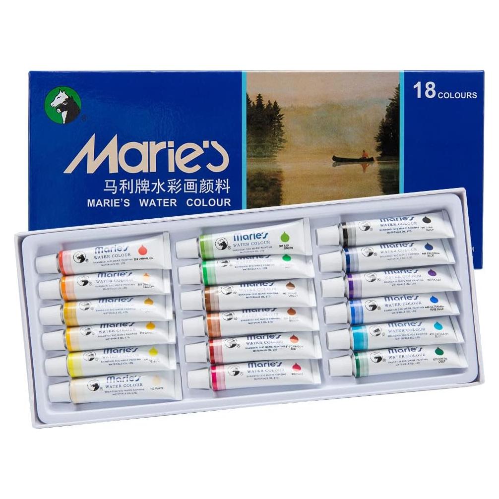 Juego de Acuarelas Extra Finas Marie 18 Colores 12mL