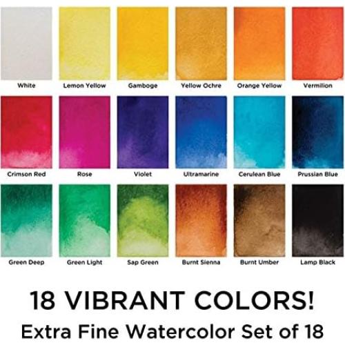 Juego de Acuarelas Extra Finas Marie 18 Colores 12mL