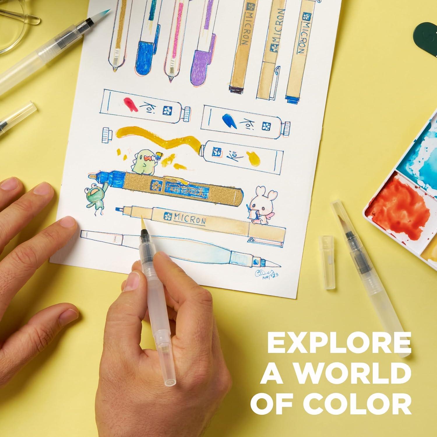 Kit de Acuarelas Portátil SAKURA Koi Pocket - 12 Colores Fluorescentes y Metálicos