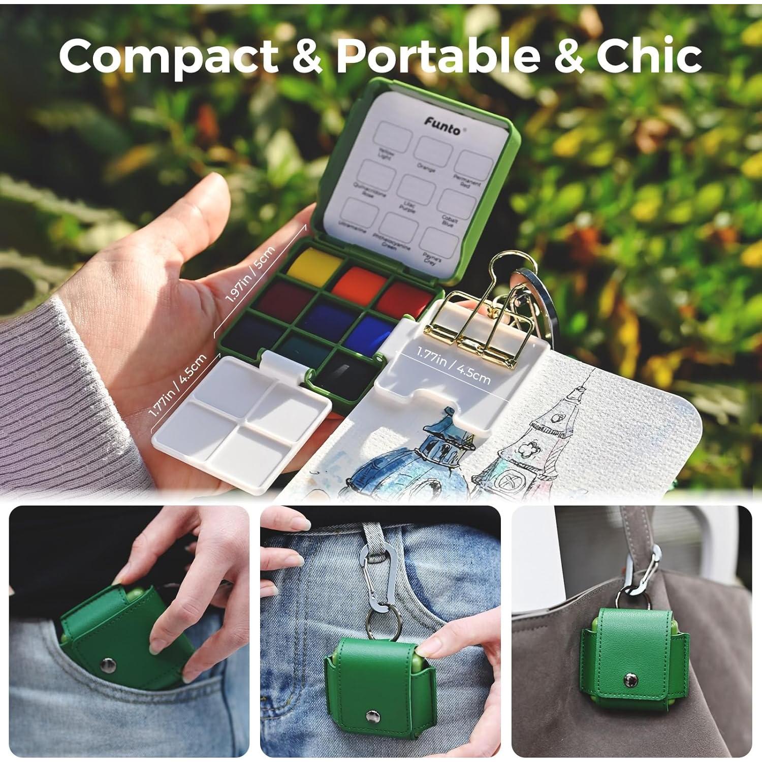 Juego de Acuarelas Funto Pocket 266ml, Kit Portátil para Artistas