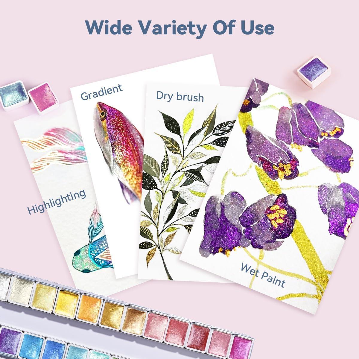 Set de 24 Pinturas Acuareladas Brillantes Paul Rubens