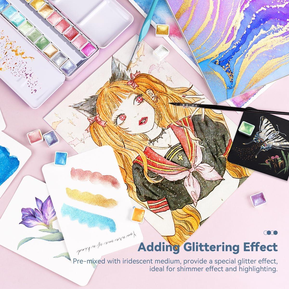 Set de 24 Pinturas Acuareladas Brillantes Paul Rubens