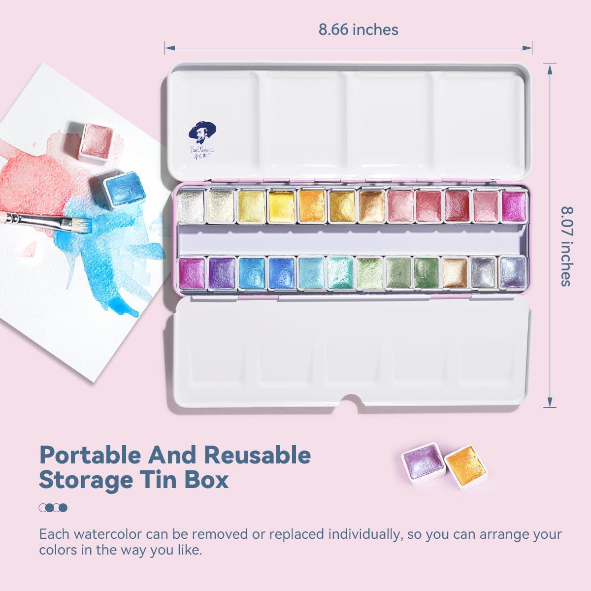 Set de 24 Pinturas Acuareladas Brillantes Paul Rubens