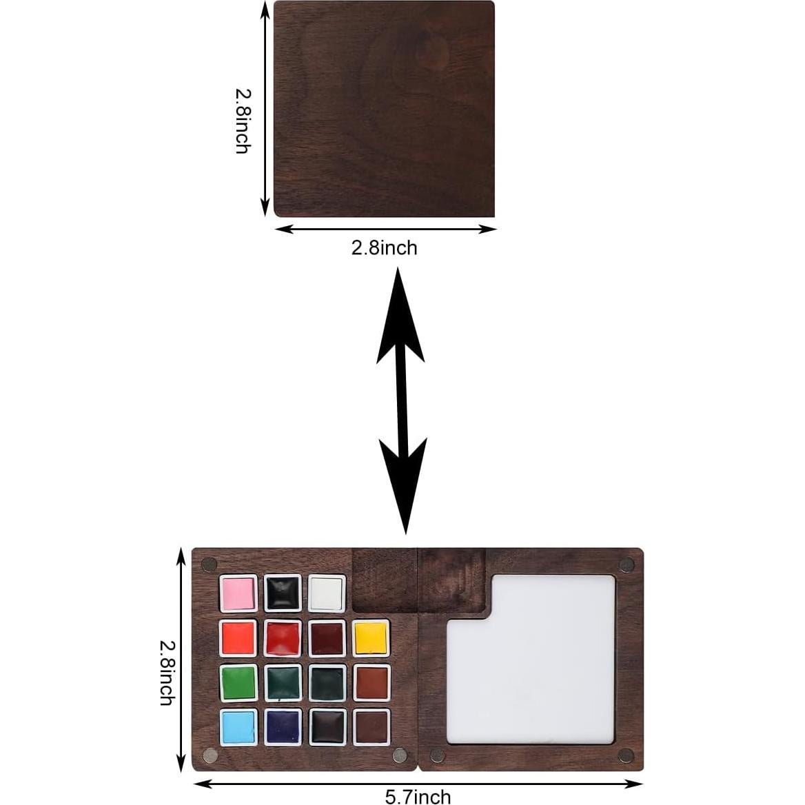 Juego de Acuarelas Portátil AYZAR con Cuaderno y Pinceles