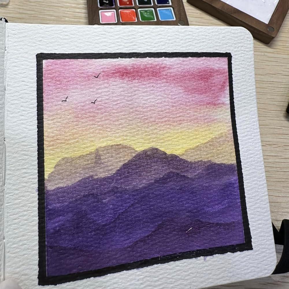 Juego de Acuarelas Portátil AYZAR con Cuaderno y Pinceles