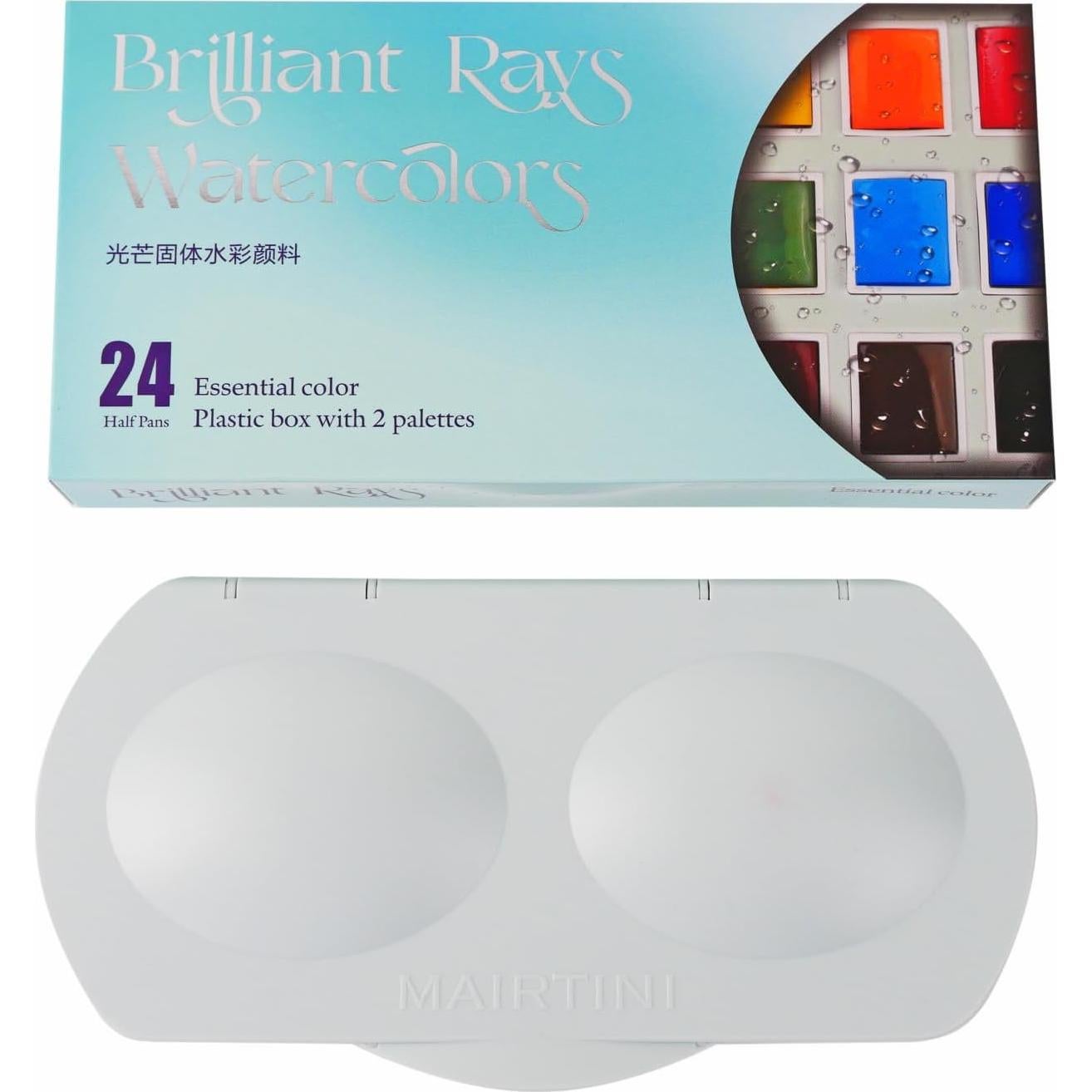 Set de Acuarelas Mairtini Academia 24 Colores Ovalados Portátil