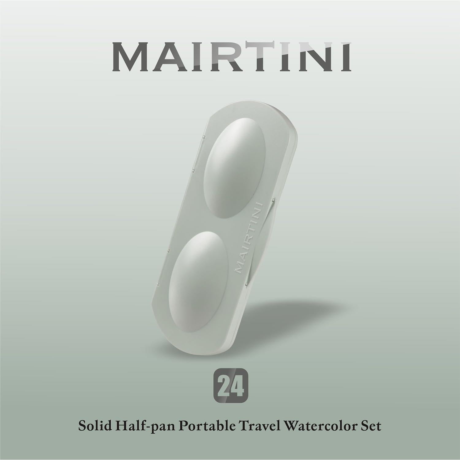 Set de Acuarelas Mairtini Academia 24 Colores Ovalados Portátil