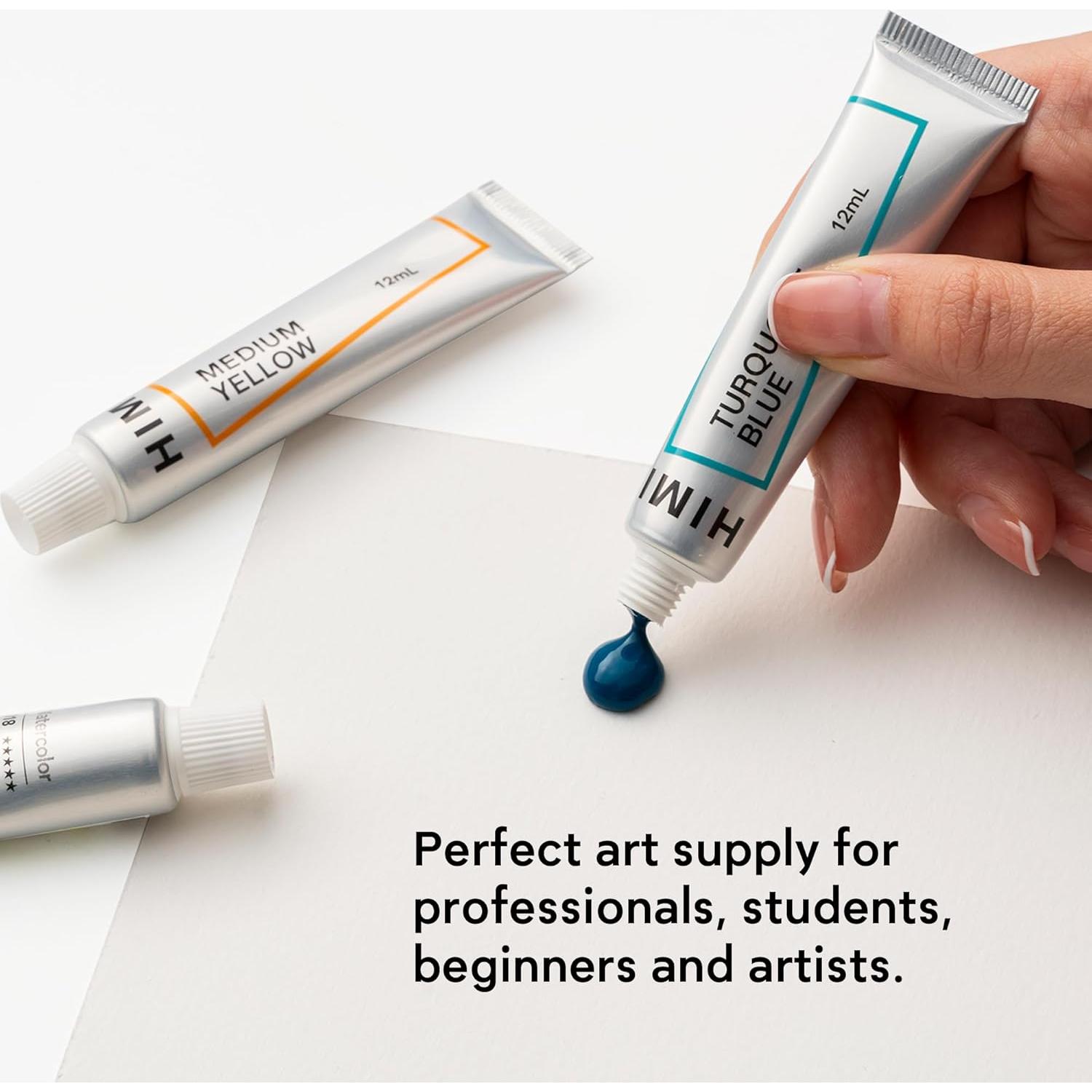 Set de Pintura Acuarela HIMI 24 Colores 12ml Tubos No Tóxicos