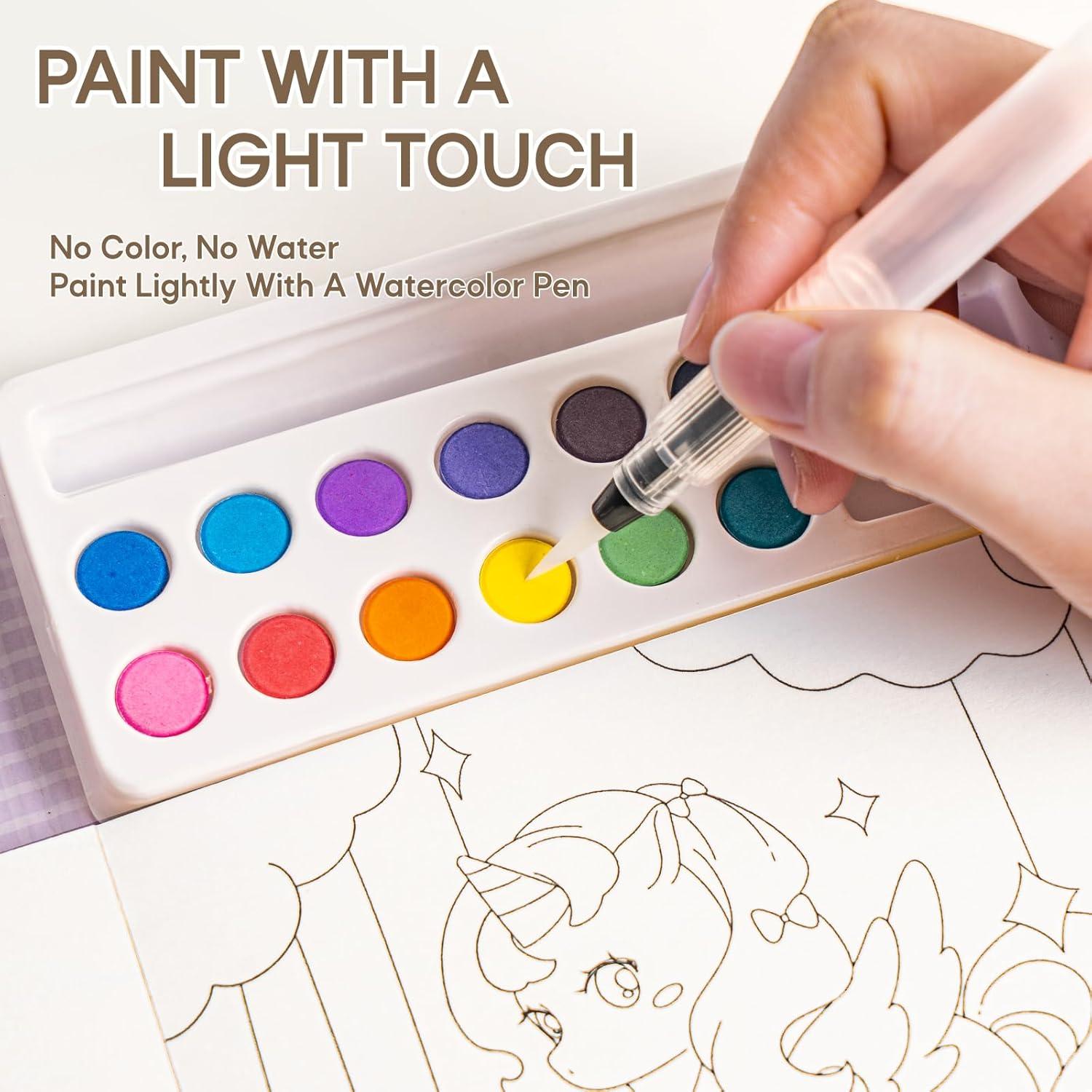 Libro de Colorear con Agua PIRIE Potro 20 Páginas para Niños