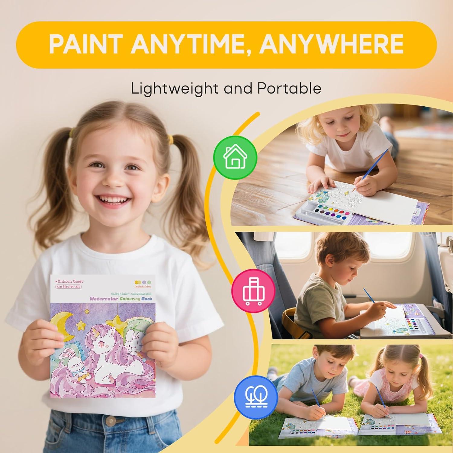 Libro de Colorear con Agua PIRIE Potro 20 Páginas para Niños