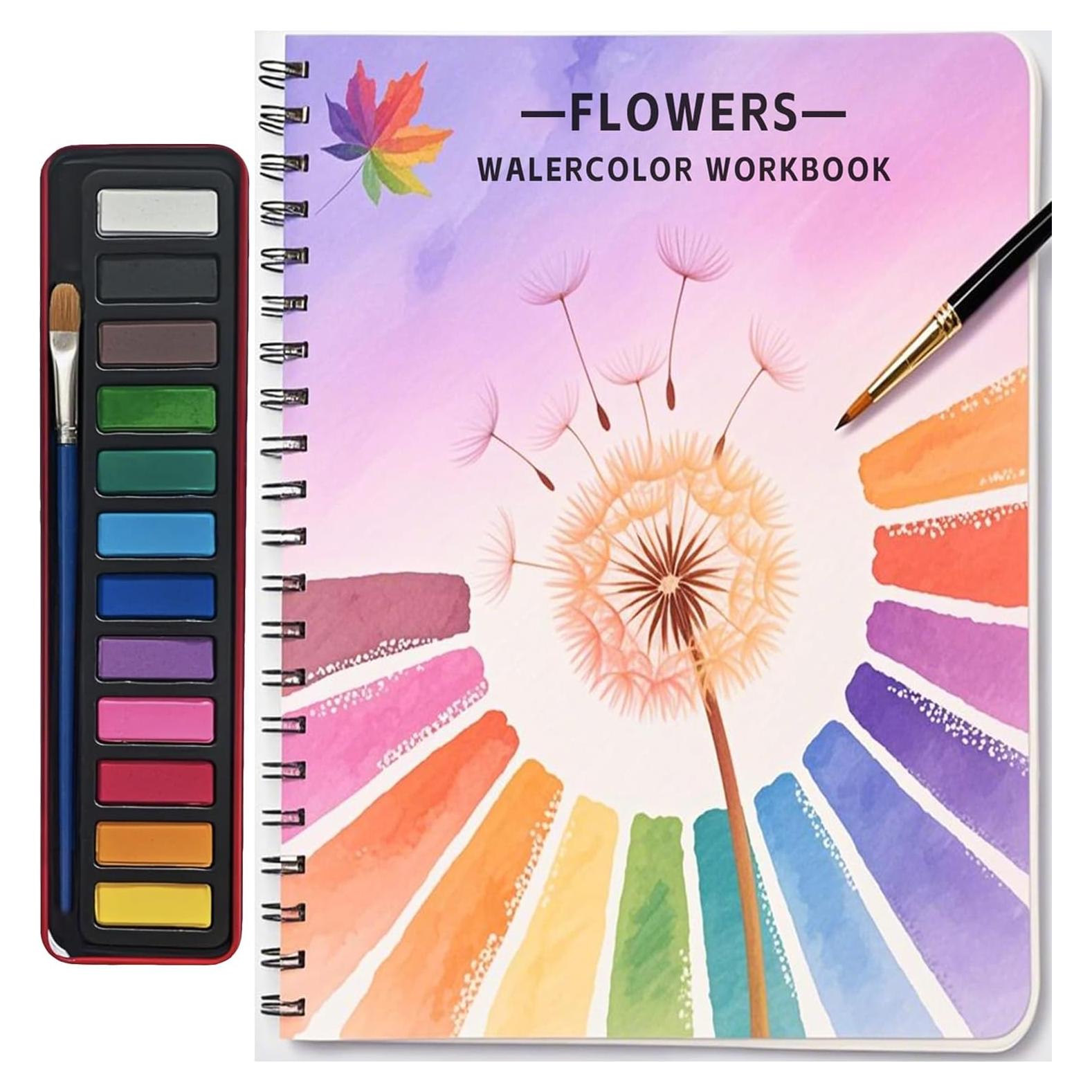 Kit de Pintura de Acuarela EVRSUWZ 12 Colores con Pincel