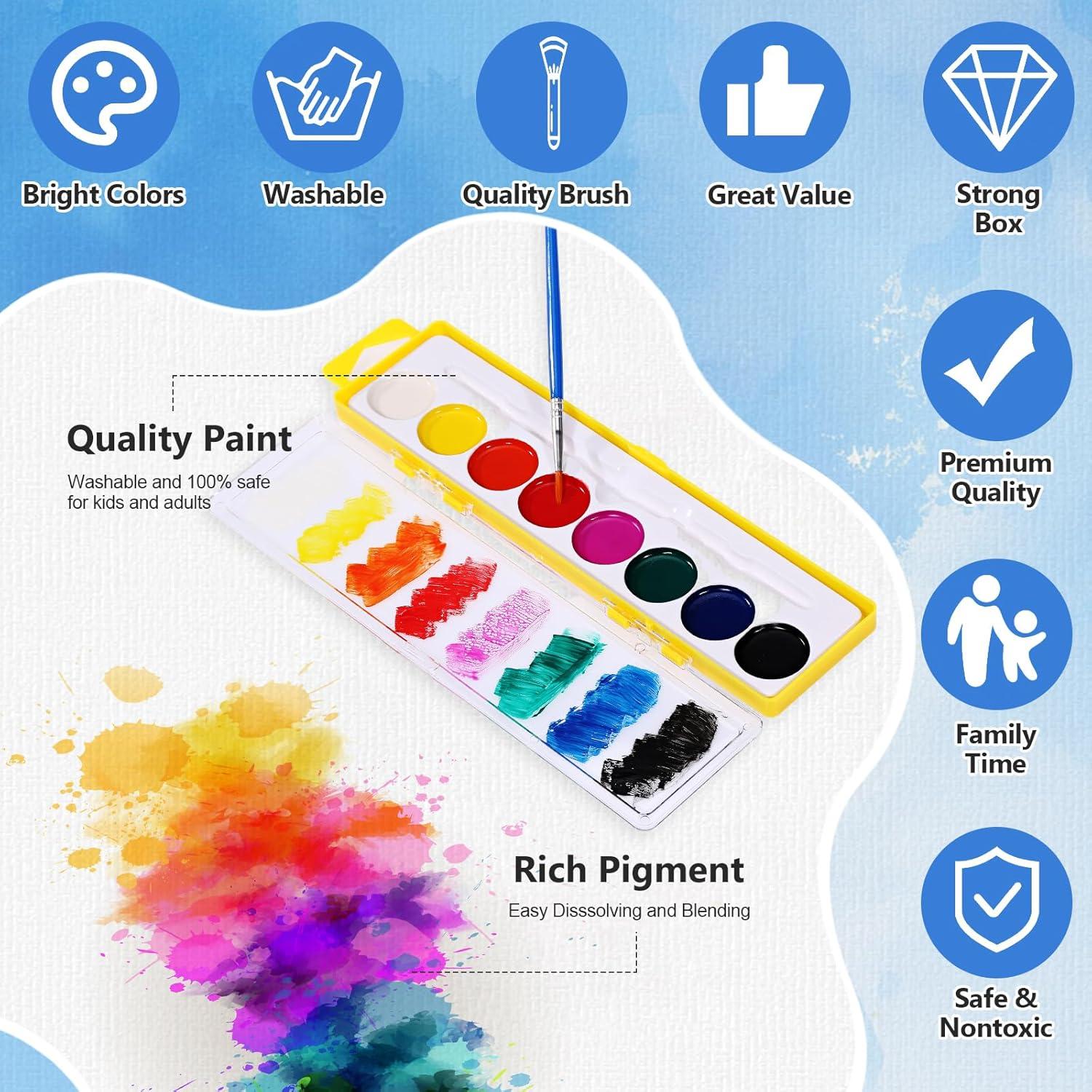 Set de Pintura Acuarela 24 Piezas Watersay 8 Colores Lavables